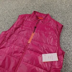 NEW Redvanly Vest Mens‎ L Pink Red Quilted Insulated Full Zip Golf Lightweight